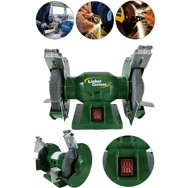 Lieber German Turbo Motorlu 3600 Watt Çark Motoru Zımpara Balta Bıçak Bileme Makinesi 125 mm Taş