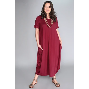 Curvy Trend Jumbo Kısa Kol Elbise