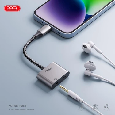 Xo Lightning to 3.5mm Aux ve Şarj Girişli 2 in 1 iPhone Kulaklık Ses Dönüştürücü