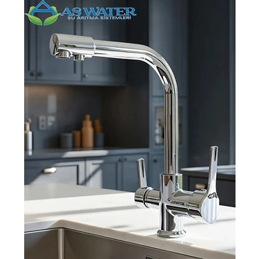 As Water 3 Yollu Arıtma Bataryası Arıtma Musluğu  Sıcak-Soğuk ve Arıtma Suyu