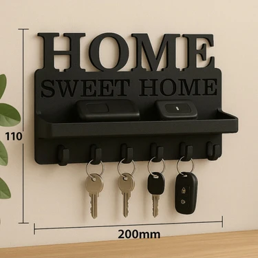 Canerege Home Sweet Home 3D Baskı Duvar Anahtarlık ve Eşya