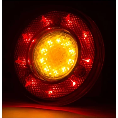 Ahmet Otomotiv Yuvarlak Otobüs-Minibüs Stop Lambası 19 LED 12/24V
