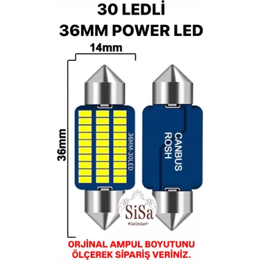 Sisa 36MM Sofit LED C5W Canbus Tavan Plaka Ampul 1