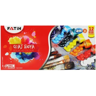 Fatih Guaj Boyası Tüplü 12 Renk 12