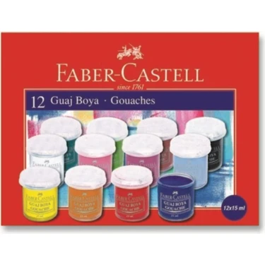 Faber-Castell 12 Renk 15 ml Guaj Boya Seti – Canlı ve Yoğun Renkler, Sanat ve Hobi Kullanımına