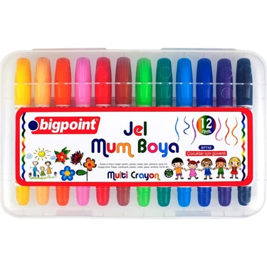 Bigpoint 12'li Kırmızı Tonlar Jel Mum Boya Seti - Canlı ve Örtücü