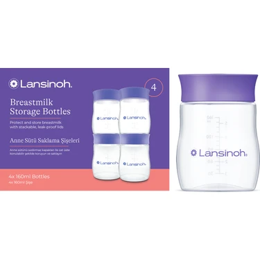 Lansinoh® Anne Sütü Saklama Şişeleri 4 adet 160