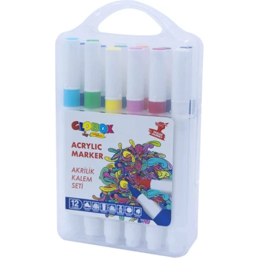 Globox Akrilik Marker 12 Renk Kalem Seti Yaratıcılığınızı Geliştirmek İçin Sanatsal