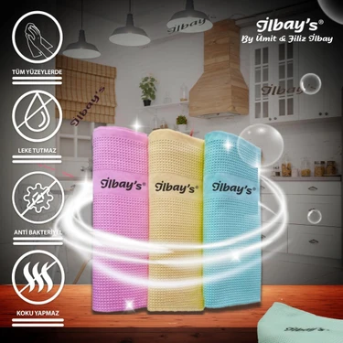 İlbay's 3’lü (Klasik Renk Serisi) Eko Paket Mikrofiber Temizlik Bezi 40X60