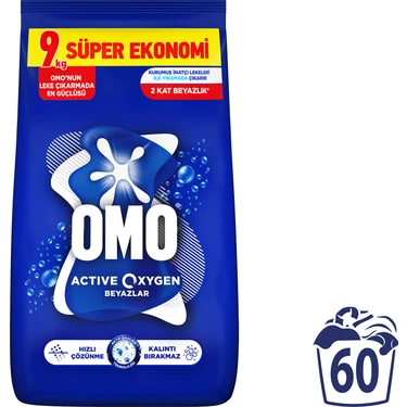 OMO Active Oxygen Beyaz Çamaşırlar İçin Toz Deterjanı  9
