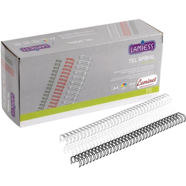 Lamiess 2:1 3/4 Tel Spiral Beyaz 50'li Kapasite ile Dayanıklı Ciltleme
