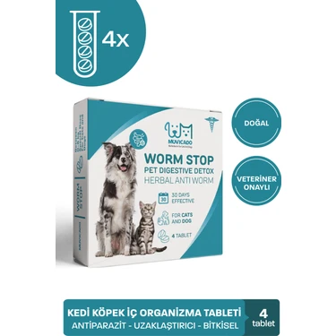 Kedi Köpek İç Parazit Bitkisel Iç Organizma Tableti  Destekleyici Ödül Vitamin Tablet ( Köpek ve