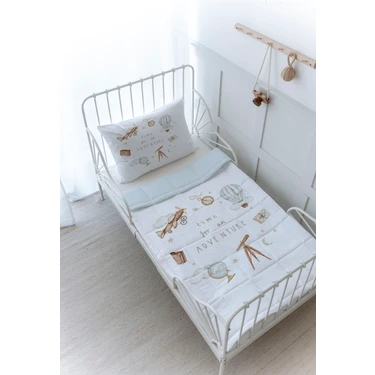 Organik Baskılı Bebek Boy (100X150) Yorgan Seti - Royal Series - Adventure