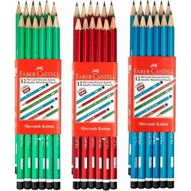 Faber-Castell Mercanlı Kurşun Kalem 12'li Renkli Çocuk Oyunları İçin Ergonomik