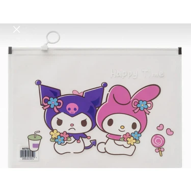Facnspt Kuromi & My Melody “happy Time” Şeffaf Dosya / Fermuarlı Evrak