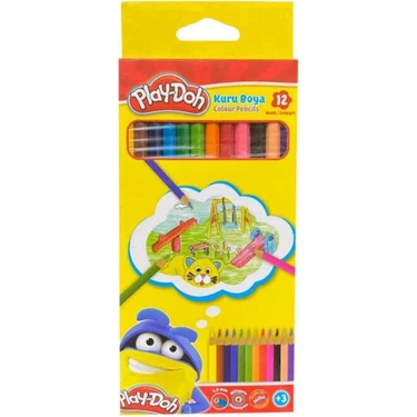 Play-Doh 12 Renkli Kuru Boya Seti 17,5 cm Tam Boy Çocuk ve Okul Kullanımına