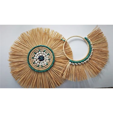 BH Bohem Handmade Bhbohem Handmade 2lirafya Duvar Süsü Duvar Panosu Rafya Kapı Süsü  Balkon