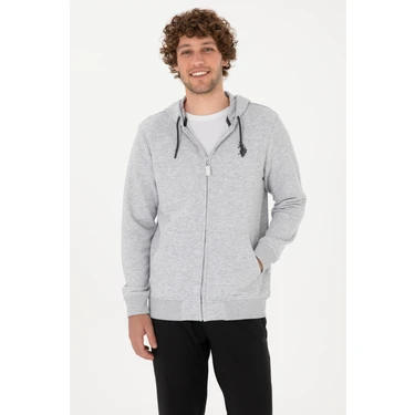 U.S. Polo Assn. Erkek Regular Fit Açık Gri Örme Hırka
