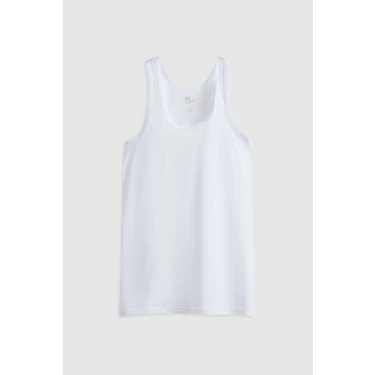 Twn Beyaz Standart Fit Nefes Alabilen Teri Emen %100 Pamuklu 2'li Atlet