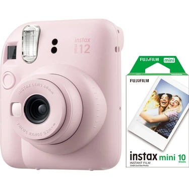 Instax Mini 12 Pembe Fotoğraf Makinesi ve 10'lu Mini