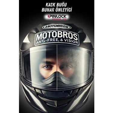 Motobros Şeffaf Pinlock Buğu Önleyici Lens – Tüm Motosiklet Kask Vizörleriyle Uyumlu, Dayanıklı 4