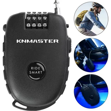 Knmaster HL300 Motosiklet Kaskı Kilidi + Knmaster Karbon Çanta Hediyeli – Esnek Kablo ve Üst Düzey