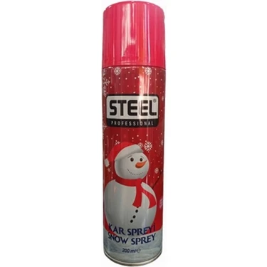 Steel Kar Spreyi 200 ml Kendinden Eriyen Kırmızı Renkli Yılbaşı Süsleme