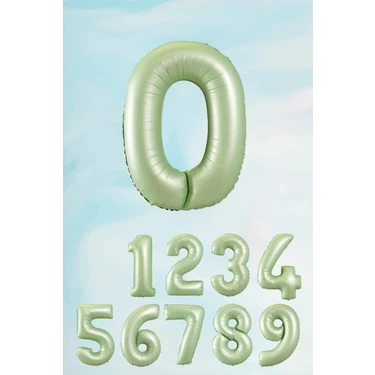Pekshop Retro Yeşil Rakam Balonlar 80 cm Retro Renk Yaş