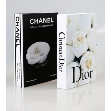 2'li Beyaz Gül/gül Dekoratif Kitap