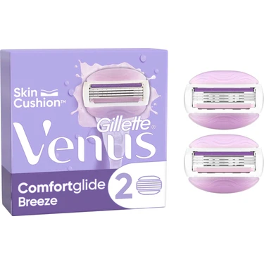 Gillette Venus Comfortglide Breeze 2 Adet Yedek Başlık Hassas Cilt Dostu Kadın Tıraş