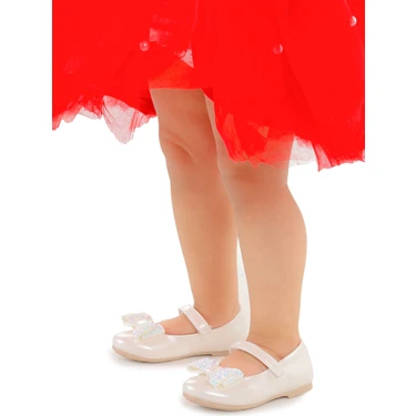 Kiko Kids Cırtlı Fiyonklu Kız Çocuk Babet Ayakkabı Ege 200 Cilt