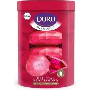 Duru Diamonds Kırmızı Katı Sabun 4×90 gr Ferahlatıcı ve Canlandırıcı