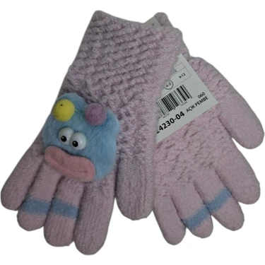 Spteks Kitti 4-8 Yaş Kız Çocuk Açık Pembe Renk Maskot Figürlü Kışlık Örme