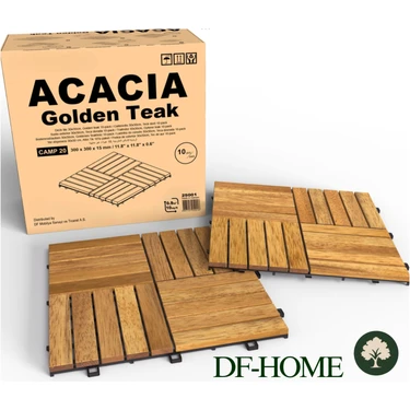 Df Home Ahşap Yer Karosu Renk Altın Tik 30X30CM (10ADET Karo=0.9m2)