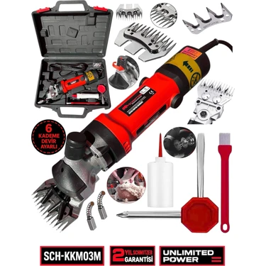 Schmıtzer Pro Seri Metal Şanzuman Profesyonel Koyun Keçi Kırpma-Kırkma Makinası 6 Kademe Devir