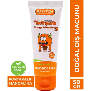 Babyton Doğal Portakal & Mandalina Diş Macunu Florürsüz 50