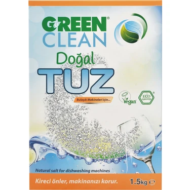 U Green Clean Doğal Bulaşık Makinesi Tuzu 1,5 Kg Ekolojik Sertifikalı Kokusuz Yüksek
