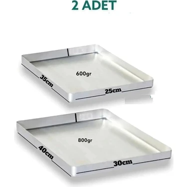 Yıldız Çelik Alüminyum 2li Baklava Börek Fırın Tepsisi 25X35 & 30X40