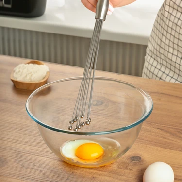 Mucit Home Ayarlanabilir Paslanmaz Çelik Metal Boncuk Top Uçlu Çırpıcı Sos Karıştırıcı Top Uçlu