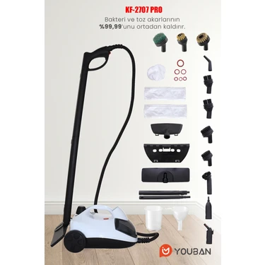 KF2707 PRO Çok Fonksiyonlu Buharlı Temizlik Makinesi Buharlı