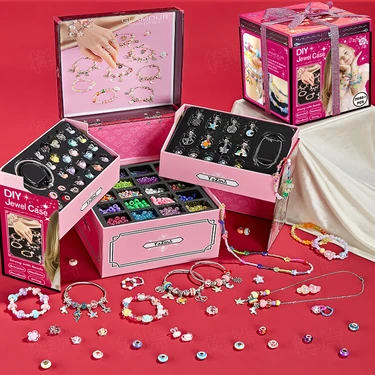 Bloomie Dıy Takı Boncuk Bileklik Kolye Halhal Charm Oyuncak Takı Tasarım Seti 2688+