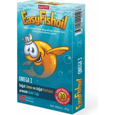 Easyvit EasyFishoil Omega 3 ve Vitamin D İçeren Takviye Edici Gıda 45