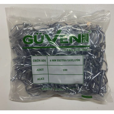6 mm Güven Yaylı Pim (100