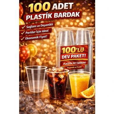 100’LÜ Dev Paket! Plastik Pet Bardak Ekonomik ve