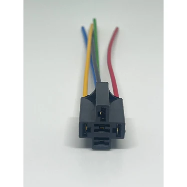 Deep Power Mini Röle Soketi 4 - 5 Fişli Bakır Kablolu Pirinç Terminalli 1.50MM Kablo-5 Fiş