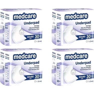 Medcare Yatak Koruyucu Örtü 60cm  x  90cm 4 Paket 120 Adet Hasta Alt Pedi / Kedi Köpek