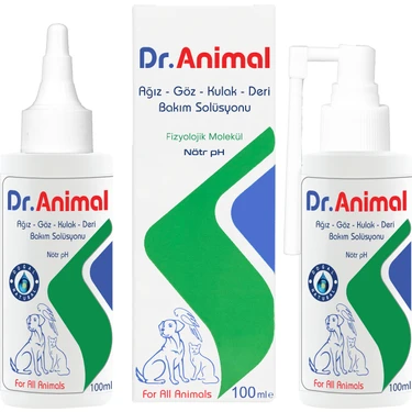 Dr. Animal 100 ml Ağız, Göz, Kulak, Deri Bakım Solüsyonu Hassas Cilt Uyumlu Alkol ve Kimyasal