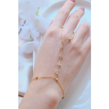 Aurrari Gold Zirkon Taşlı Ucgen