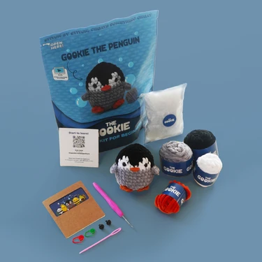 Penguen Amigurumi Tığ Kiti, Amigurumi Örgü Seti, Tığ Işi Amigurumi Örgü Oyuncak