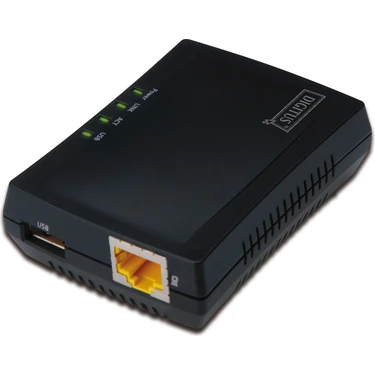 Digitus 1 Port Usb Network Server, Nas Özelliği, Network Usb Hub Özelliği, 1 X Rj45, 1 X Usb 2.0